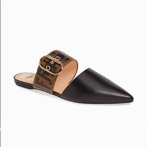 New Authentic Fendi Sabot Vitello FF Mules